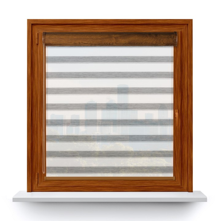 Roleta w kasecie PCV Gładka Przyciemniająca Ex Paski bez prowadnic Szara 73