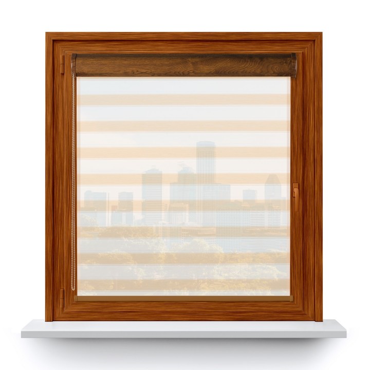 Roleta w kasecie PCV Gładka Przyciemniająca Ex Paski bez prowadnic Beżowa 74