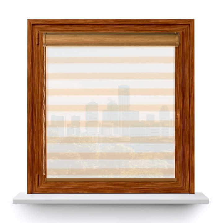 Roleta w kasecie PCV Gładka Przyciemniająca Ex Paski bez prowadnic Beżowa 74