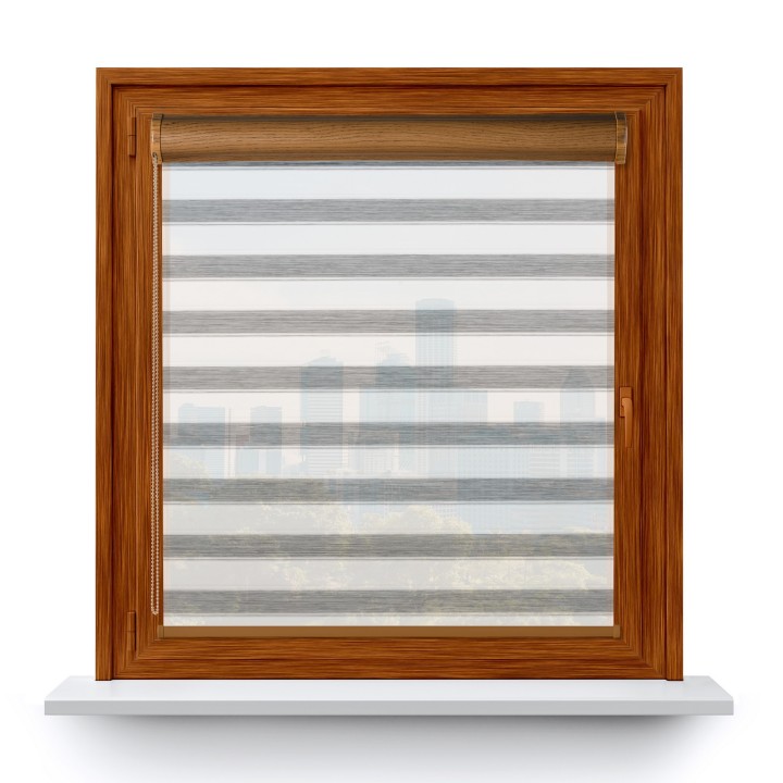 Roleta w kasecie PCV Gładka Przyciemniająca Ex Paski bez prowadnic Szara 73