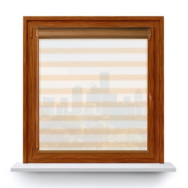 Roleta w kasecie PCV Gładka Przyciemniająca Ex Paski bez prowadnic Beżowa 74