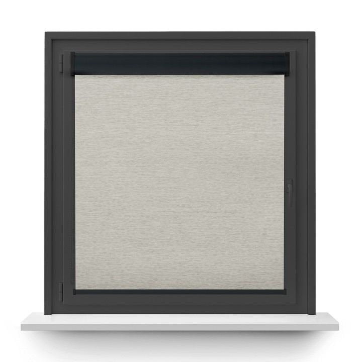 Roleta w kasecie PCV Gładka Zaciemniająca EX Termo Blackout bez prowadnic Szara 30