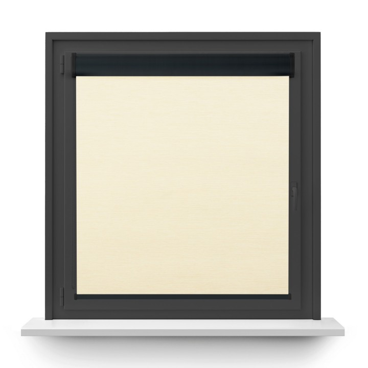 Roleta w kasecie PCV Gładka Zaciemniająca EX Termo Blackout bez prowadnic Beżowa 34
