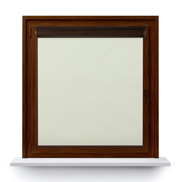 Roleta w kasecie PCV Gładka Zaciemniająca EX Termo Blackout bez prowadnic Biała 97