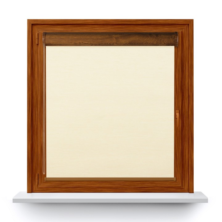 Roleta w kasecie PCV Gładka Zaciemniająca EX Termo Blackout bez prowadnic Beżowa 34