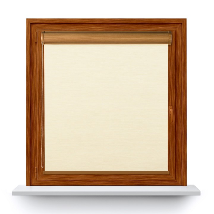 Roleta w kasecie PCV Gładka Zaciemniająca EX Termo Blackout bez prowadnic Beżowa 34