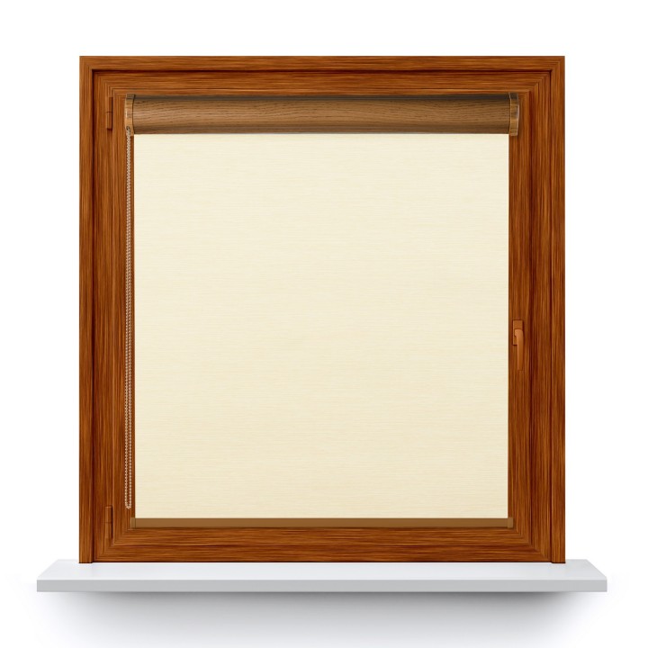 Roleta w kasecie PCV Gładka Zaciemniająca EX Termo Blackout bez prowadnic Beżowa 34