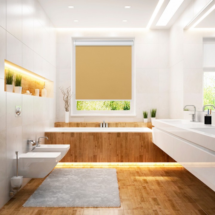 Roleta w kasecie PCV Gładka Przyciemniająca Eden bez prowadnic Beżowa 129