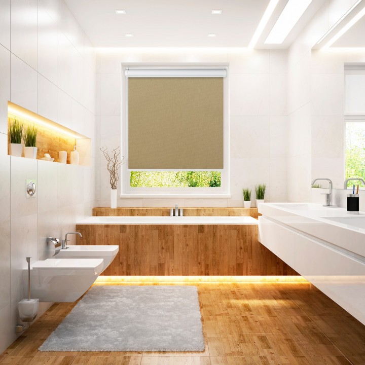 Roleta w kasecie PCV Gładka Przyciemniająca Eden bez prowadnic Ciemnobeżowa 131