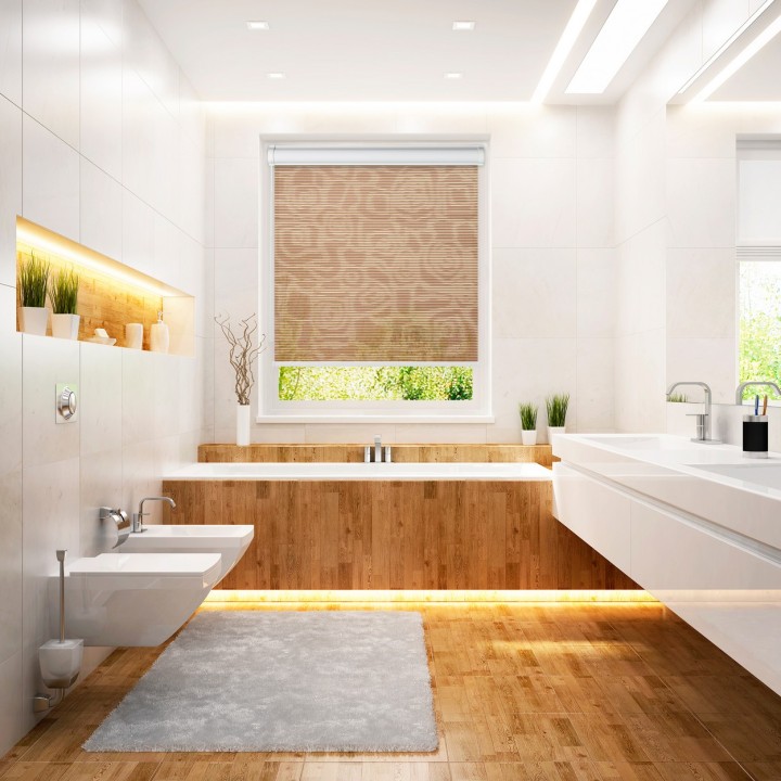 Roleta w kasecie PCV Gładka Przyciemniająca Borneo bez prowadnic Brązowa 104