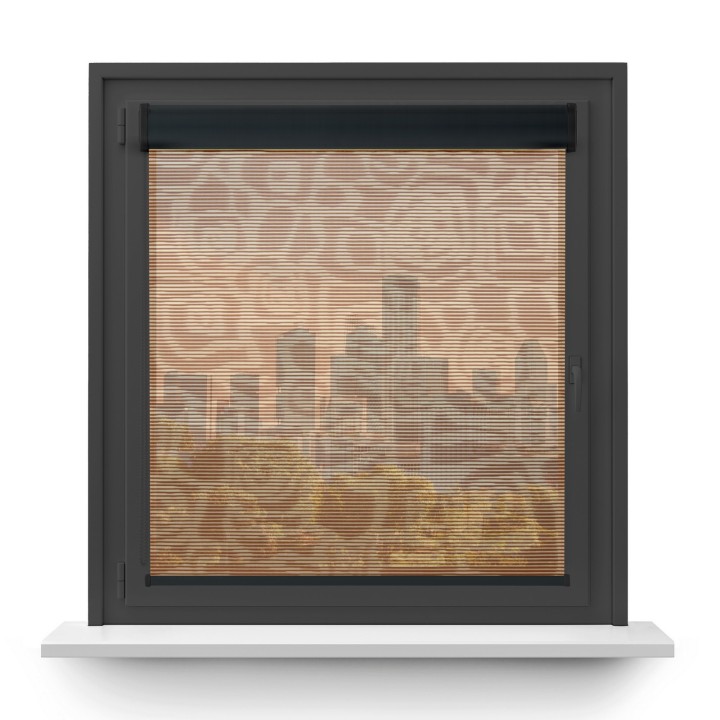 Roleta w kasecie PCV Gładka Przyciemniająca Borneo bez prowadnic Brązowa 104