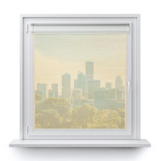 Roleta w kasecie PCV Gładka Przyciemniająca Bambus bez prowadnic Szara 328