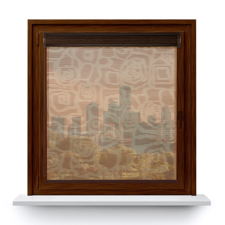 Roleta w kasecie PCV Gładka Przyciemniająca Borneo bez prowadnic Brązowa 104