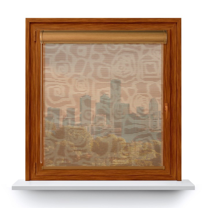 Roleta w kasecie PCV Gładka Przyciemniająca Borneo bez prowadnic Brązowa 104