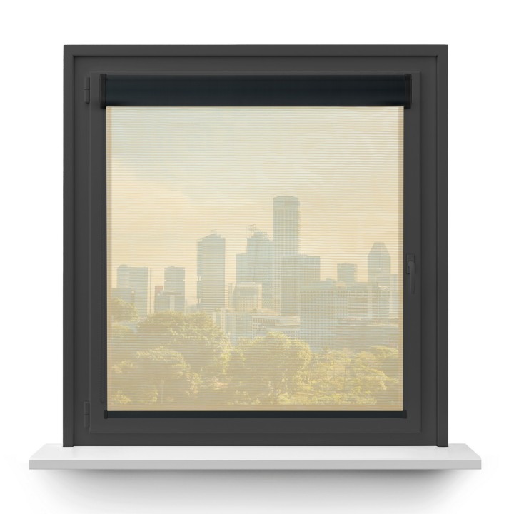 Roleta w kasecie PCV Gładka Przyciemniająca Bambus bez prowadnic Szara 328