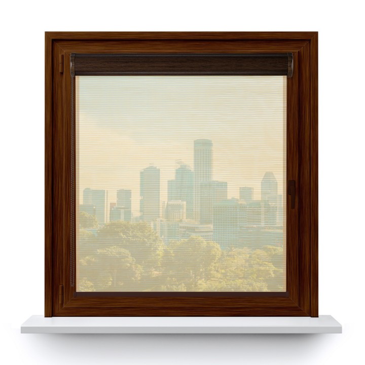 Roleta w kasecie PCV Gładka Przyciemniająca Bambus bez prowadnic Szara 328