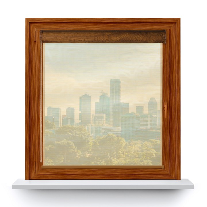 Roleta w kasecie PCV Gładka Przyciemniająca Bambus bez prowadnic Szara 328