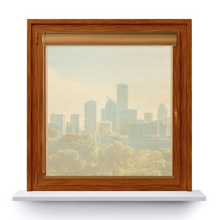 Roleta w kasecie PCV Gładka Przyciemniająca Bambus bez prowadnic Szara 328