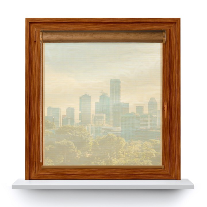 Roleta w kasecie PCV Gładka Przyciemniająca Bambus bez prowadnic Szara 328