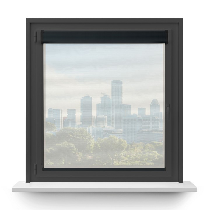 Roleta w kasecie PCV Gładka Przyciemniająca Bambus bez prowadnic Szara 328