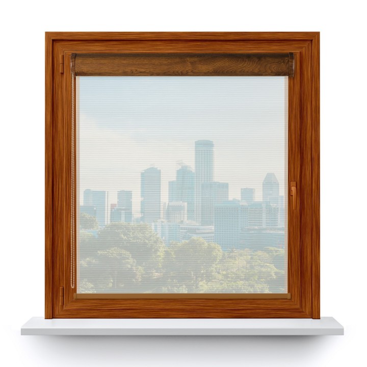 Roleta w kasecie PCV Gładka Przyciemniająca Bambus bez prowadnic Szara 328