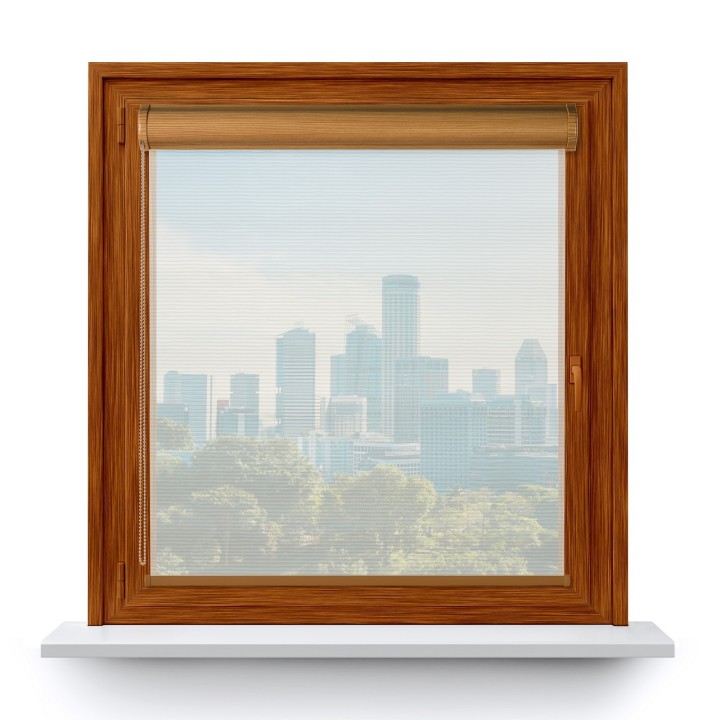 Roleta w kasecie PCV Gładka Przyciemniająca Bambus bez prowadnic Szara 328