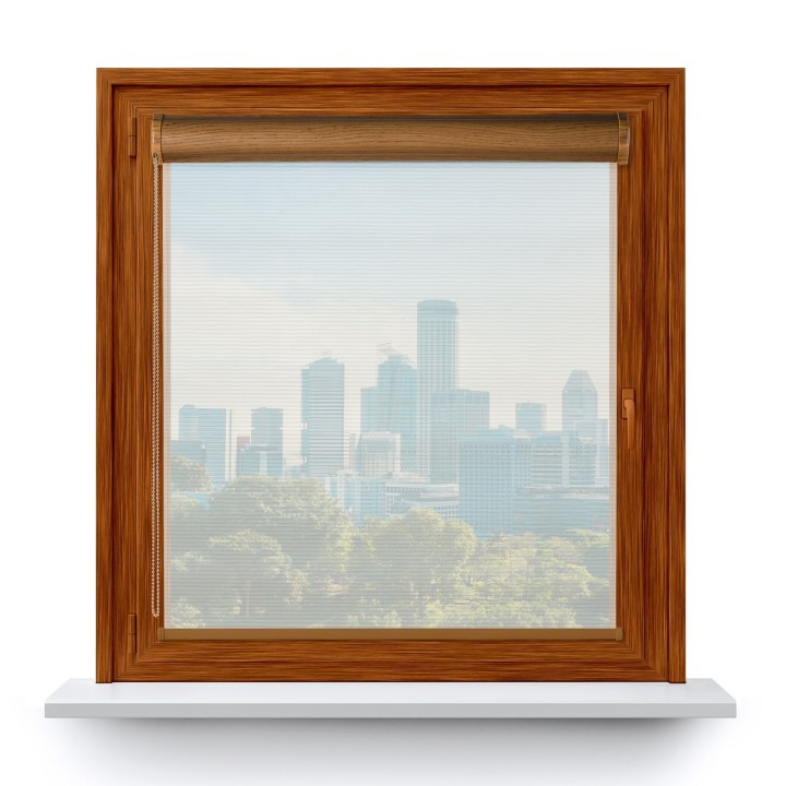 Roleta w kasecie PCV Gładka Przyciemniająca Bambus bez prowadnic Szara 328