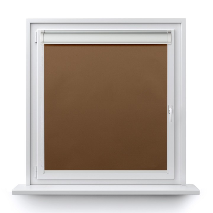 Roleta w kasecie PCV Gładka Zaciemniająca Termo Zaciemniająca bez prowadnic Brązowa 301