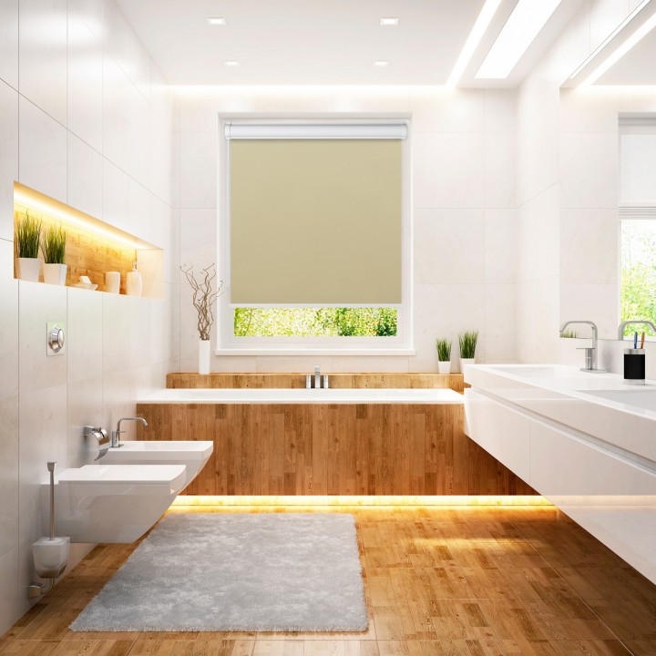 Roleta w kasecie PCV Gładka Zaciemniająca Termo Zaciemniająca bez prowadnic Kremowa 56