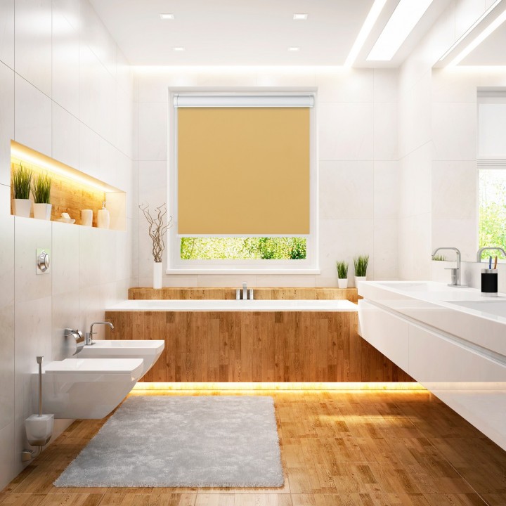 Roleta w kasecie PCV Gładka Zaciemniająca Termo Zaciemniająca bez prowadnic Jasnopomarańczowa 058