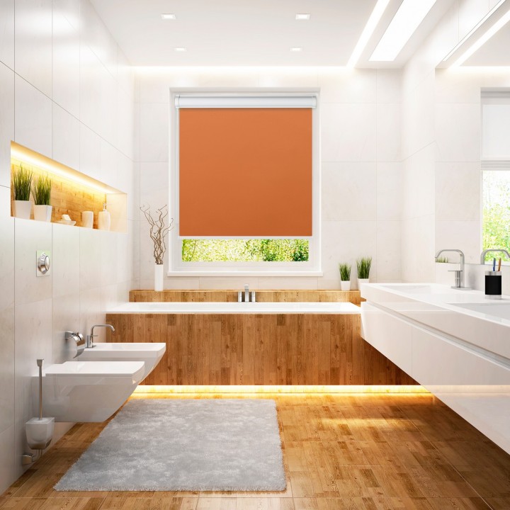 Roleta w kasecie PCV Gładka Zaciemniająca Termo Zaciemniająca bez prowadnic Pomarańczowa 60