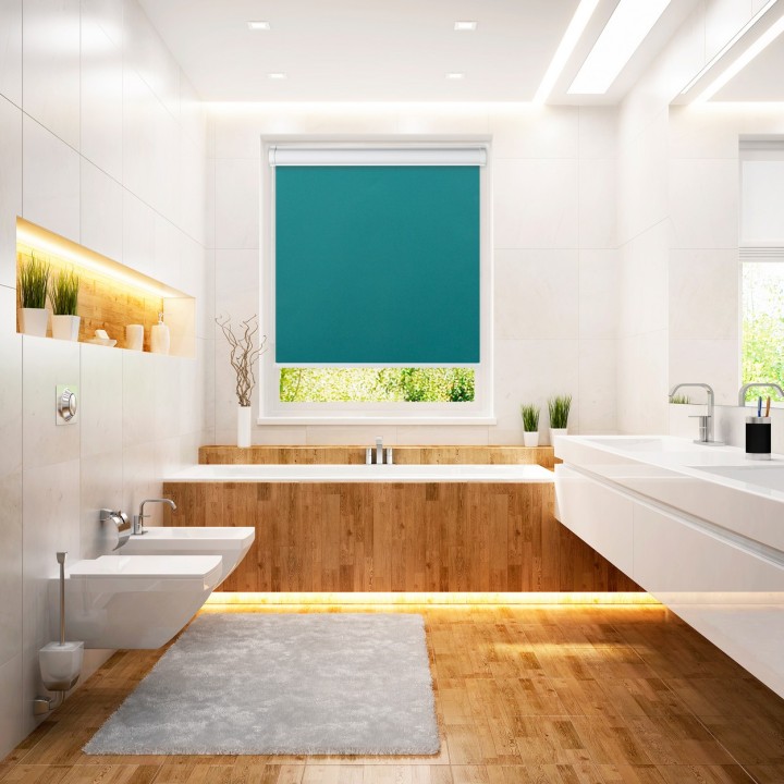 Roleta w kasecie PCV Gładka Zaciemniająca Termo Zaciemniająca bez prowadnic Turkusowa 303