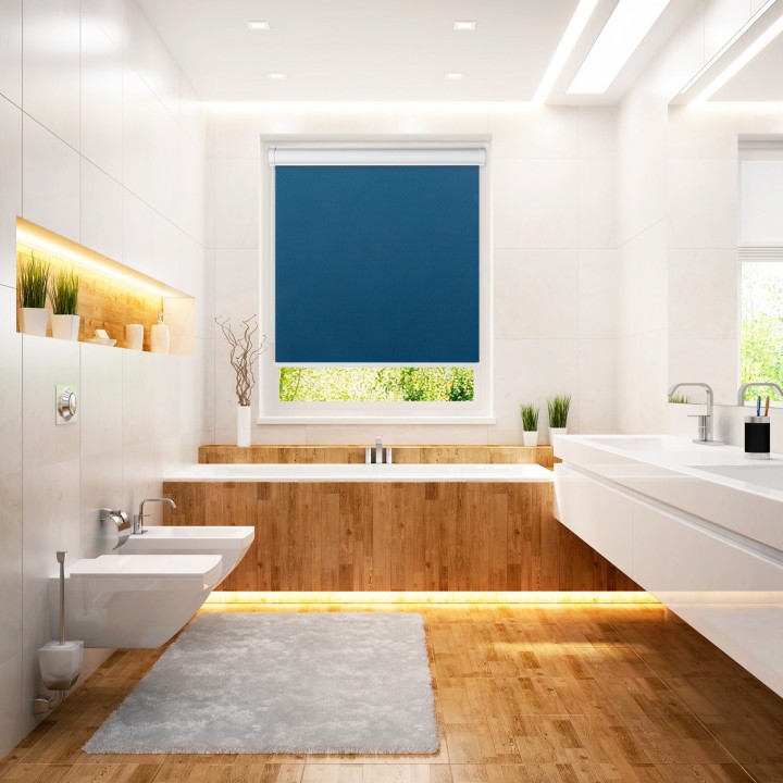 Roleta w kasecie PCV Gładka Zaciemniająca Termo Zaciemniająca bez prowadnic Niebieska 304