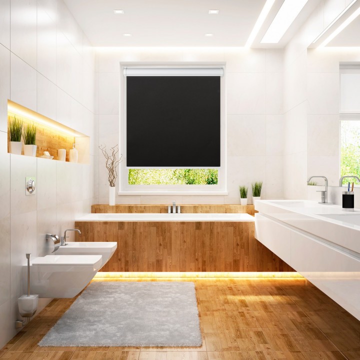 Roleta w kasecie PCV Gładka Zaciemniająca Termo Zaciemniająca bez prowadnic Czarna 305