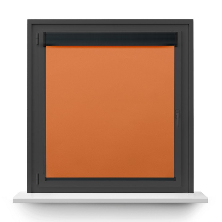 Roleta w kasecie PCV Gładka Zaciemniająca Termo Zaciemniająca bez prowadnic Pomarańczowa 60