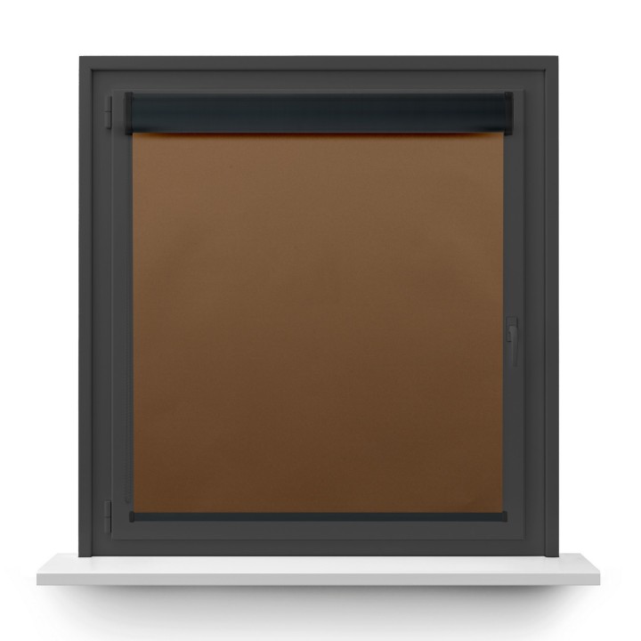 Roleta w kasecie PCV Gładka Zaciemniająca Termo Zaciemniająca bez prowadnic Brązowa 301