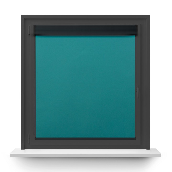 Roleta w kasecie PCV Gładka Zaciemniająca Termo Zaciemniająca bez prowadnic Turkusowa 303