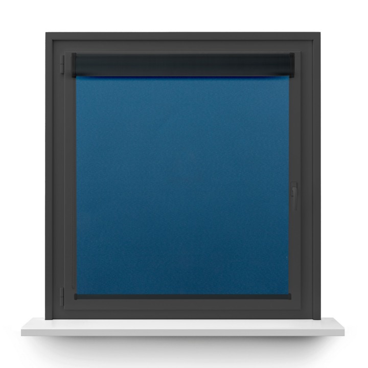Roleta w kasecie PCV Gładka Zaciemniająca Termo Zaciemniająca bez prowadnic Niebieska 304