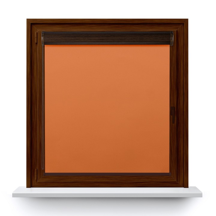 Roleta w kasecie PCV Gładka Zaciemniająca Termo Zaciemniająca bez prowadnic Pomarańczowa 60