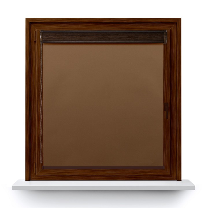 Roleta w kasecie PCV Gładka Zaciemniająca Termo Zaciemniająca bez prowadnic Brązowa 301