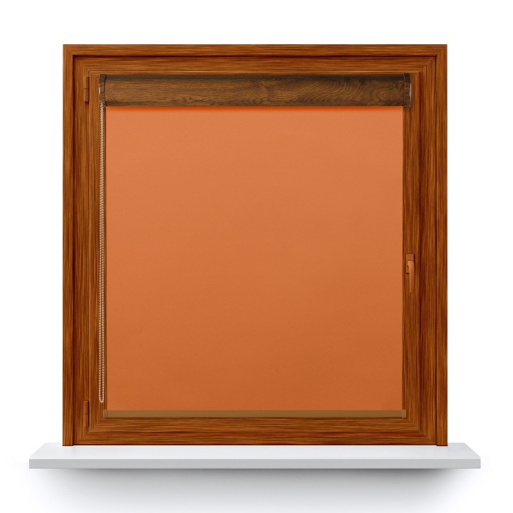 Roleta w kasecie PCV Gładka Zaciemniająca Termo Zaciemniająca bez prowadnic Pomarańczowa 60