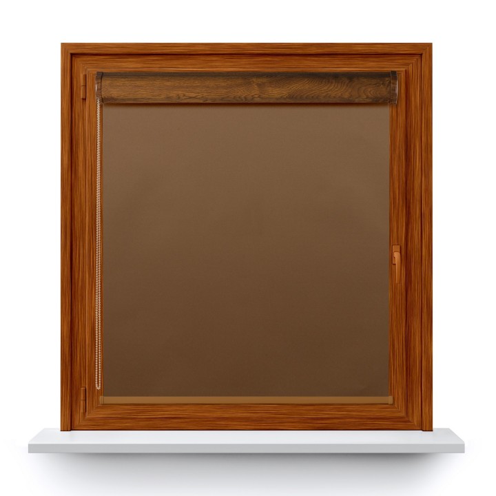 Roleta w kasecie PCV Gładka Zaciemniająca Termo Zaciemniająca bez prowadnic Brązowa 301