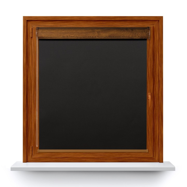 Roleta w kasecie PCV Gładka Zaciemniająca Termo Zaciemniająca bez prowadnic Czarna 305