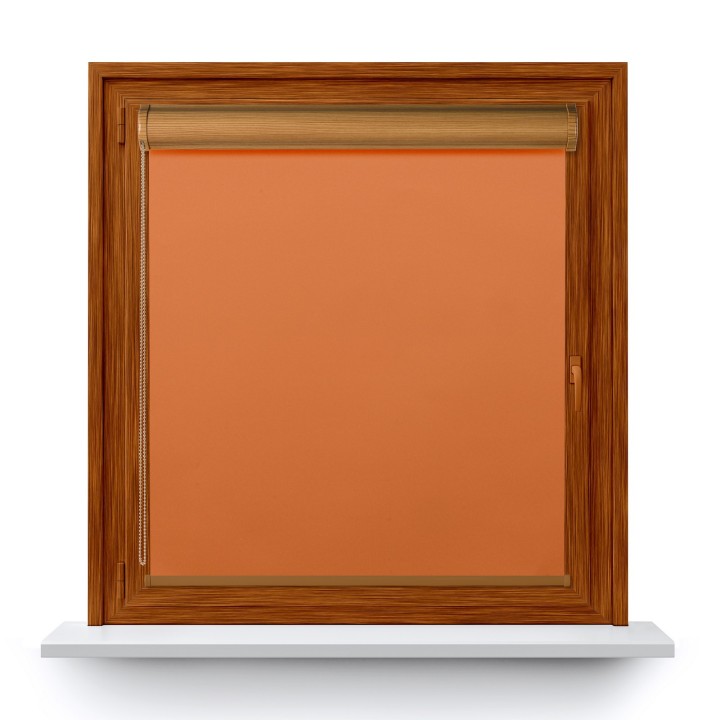 Roleta w kasecie PCV Gładka Zaciemniająca Termo Zaciemniająca bez prowadnic Pomarańczowa 60