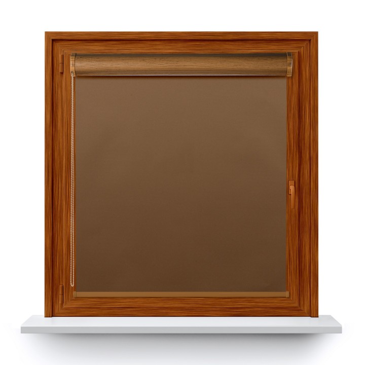 Roleta w kasecie PCV Gładka Zaciemniająca Termo Zaciemniająca bez prowadnic Brązowa 301