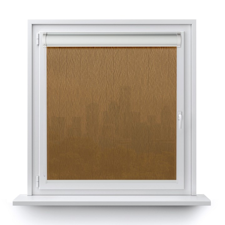 Roleta w kasecie PCV Gładka Przyciemniająca Bambus bez prowadnic Brązowa 323