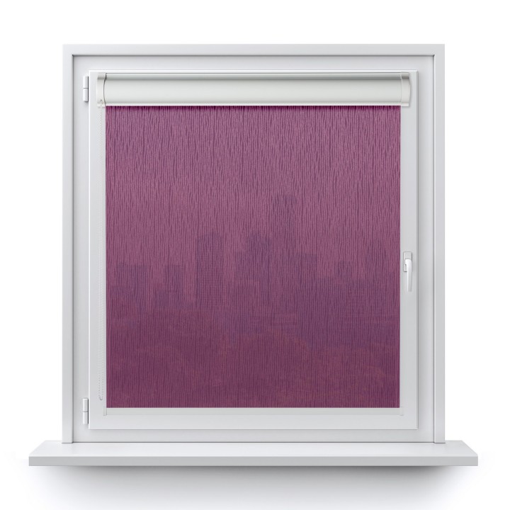 Roleta w kasecie PCV Gładka Przyciemniająca Bambus bez prowadnic Fioletowa 330