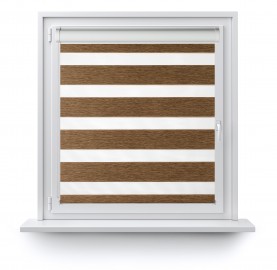 Roller blind in PVC cassette with guide Day-Night Bahama XV light brown BH1503