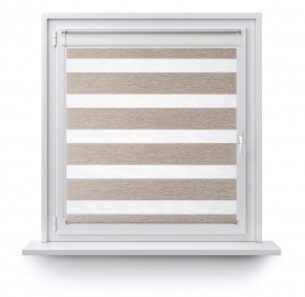 Roller blind in PVC cassette with guide Day-Night Bahama XV beige BH1502