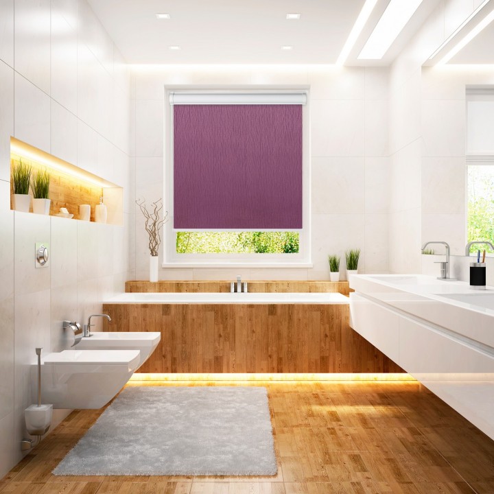 Roleta w kasecie PCV Gładka Przyciemniająca Bambus bez prowadnic Fioletowa 330